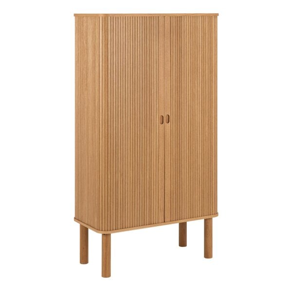 Wyld Haus Copenhagen Natural Oak Wood Etched Cabinet 2 Tambour Doors