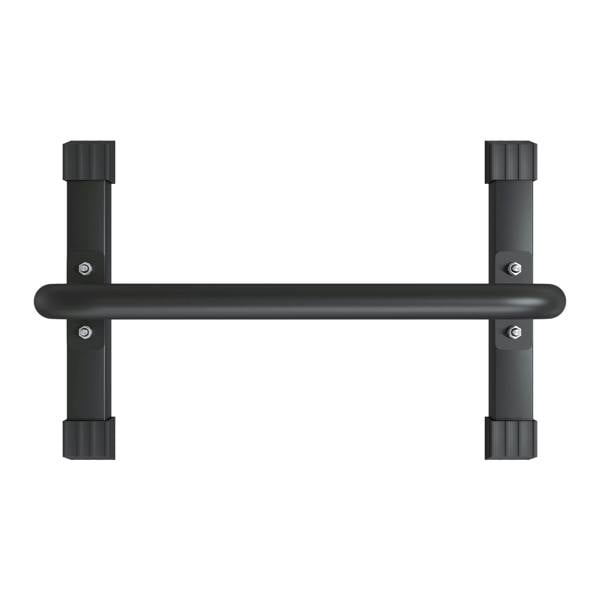 Large parallettes with a sturdy black metal frame, featuring rubber grips for stability and a sleek, minimalist design