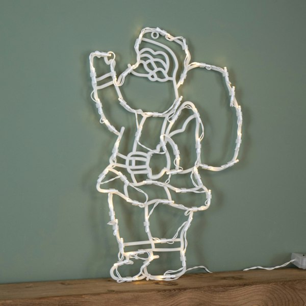 Samuel Alexander 44cm Battery Powered Light up Hanging Christmas Santa with Warm White Multi-Action LEDs