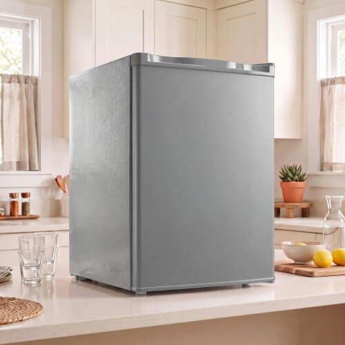 HOMCOM 73 L Mini Fridge with Chiller Box and Reversible Door, Grey