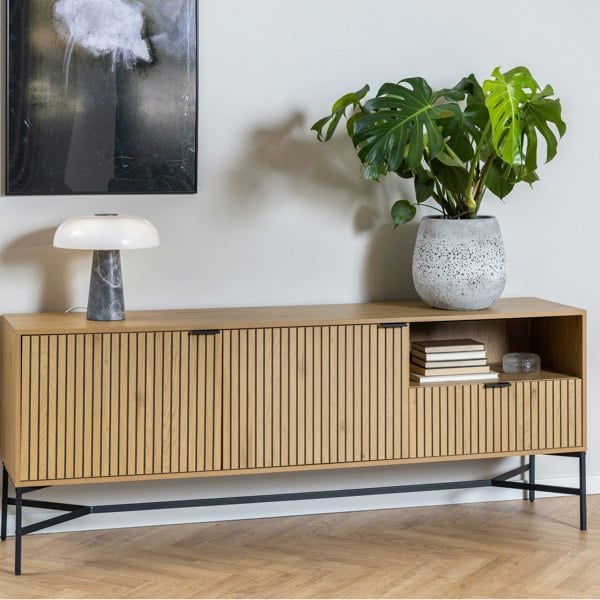 Furniture To Go Jaipur Sideboard with  2 Doors and 1 Drawer in Black