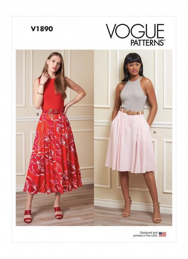 Vogue Sewing Pattern 1890, Skirts for Women, A5 (6-8-10-12-14) - Easy