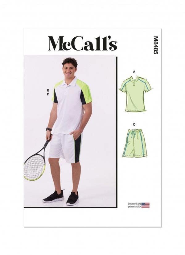 McCalls 8485 Paper Sewing Pattern – Men's Top & Shorts, Intermediate