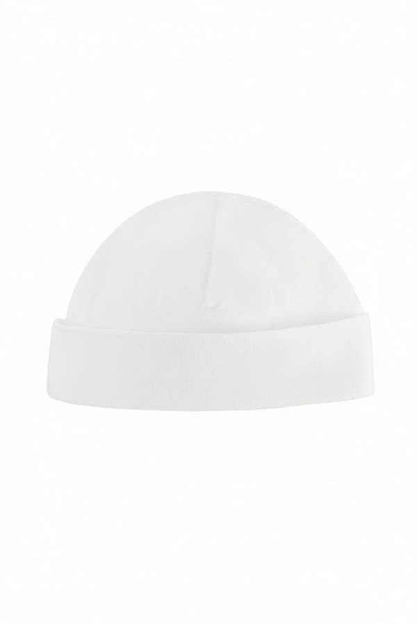 White Organic Baby Hat for Sensitive Skin made from 100% GOTS-certified organic Egyptian cotton by Prima Cotton.