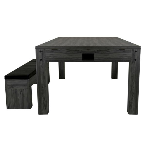 7-in-1 games table and storage bench in grey, featuring a sleek design, smooth surface, and sturdy construction for versatile play and storage