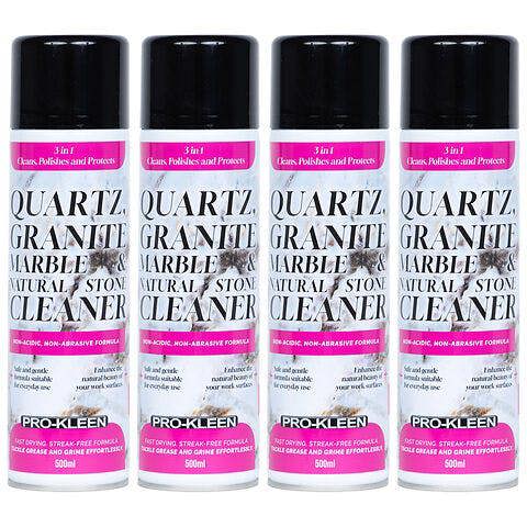 ProKleen Pro-Kleen Quartz, Granite, Marble and Natural Stone Cleaner 500ml x4- Non-Abrasive & Streak Free
