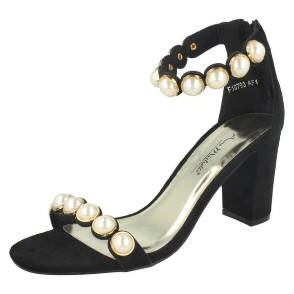 Anne Michelle Ladies Anne Michelle Pearl Trim Sandals