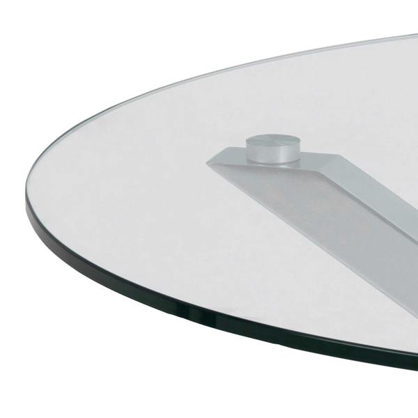 Wyld Haus Perth Clear Glass Round Coffee Table Chrome Legs