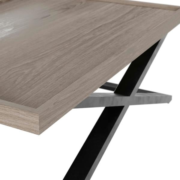 Wyld Haus Bergamo Aged Grey Oak Cross Leg Coffee Table