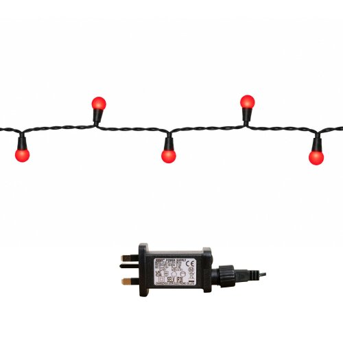 Samuel Alexander 50 LED Pearl Berry Multi-Action Christmas String Lights in Red