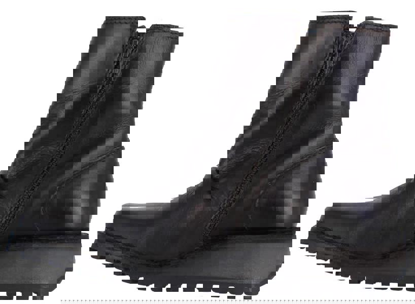 Fly London Mon Womens Wedge Heel Zip-Up Chelsea Leather Ankle Boots