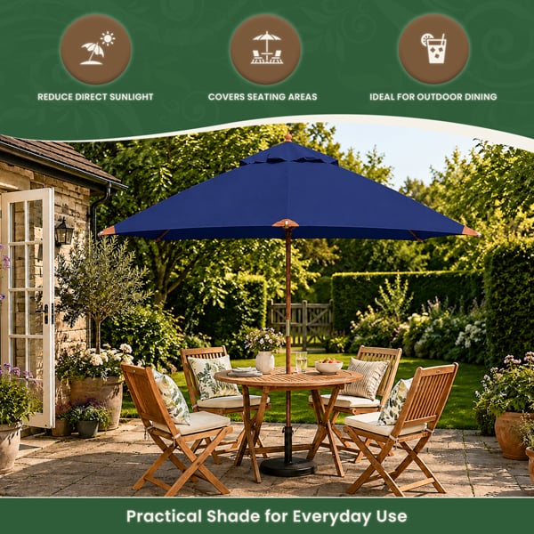 The Garden Marketplace 2m Premium Hardwood Garden Parasol Umbrella