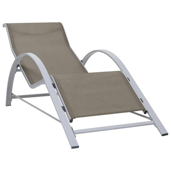 Berkfield Sunlounger Textilene and Aluminium Taupe
