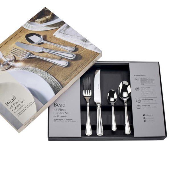 Arthur Price 'Bead' Stainless Steel 48 Piece 12 Person Gift Boxed Cutlery Set