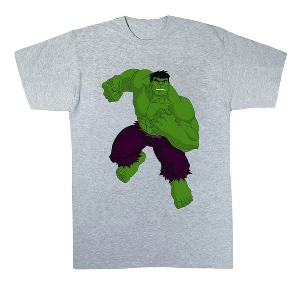 Marvel Boys Hulk Pose T-Shirt - Sports Grey