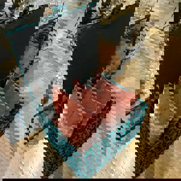 Deep buttoned handcrafted ottoman for home UK
