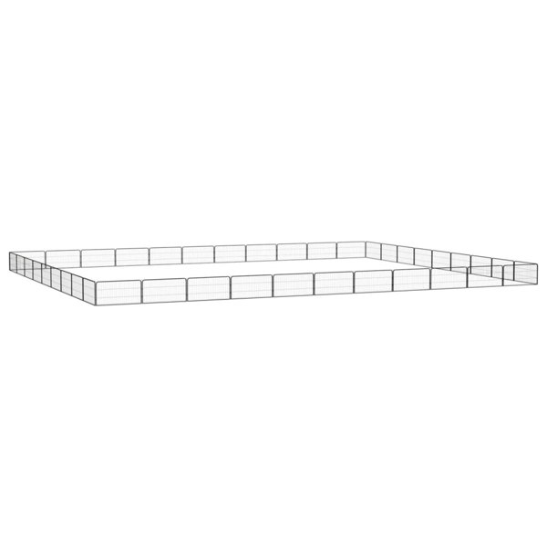 Berkfield 40-Panel Dog Playpen Black 100x50 cm Powder-coated Steel