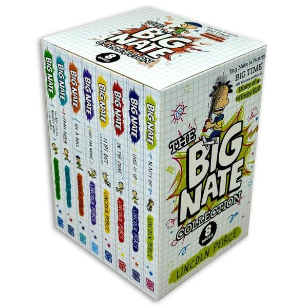 Big Nate Series 8 Books Collection Box Set by Lincoln Peirce – Strikes Again, On a Roll & Funny School Adventure Collection for Kids
