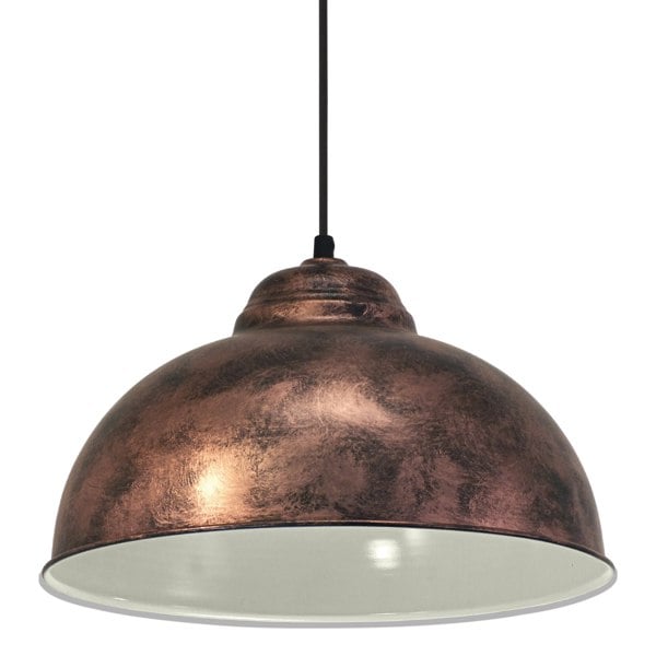 EGLO Truro 2 Antique Copper Industrial Pendant Light