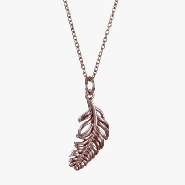 Feather Drop Necklace in Sterling Silver - Reeves & Reeves