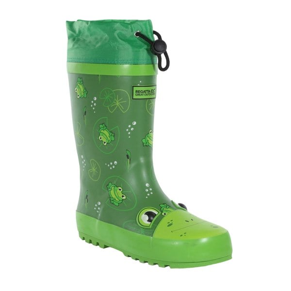 Regatta Childrens/Kids Mudplay Jnr Frog Square Wellington Boots - Frog Green