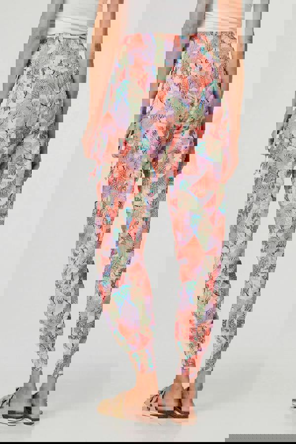 Pink | Abstract High Waist Harem Pants