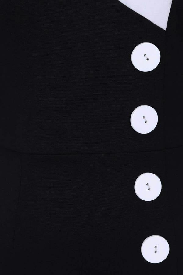 HotSquash 50s Silky Trimmed Button Wiggle Dress