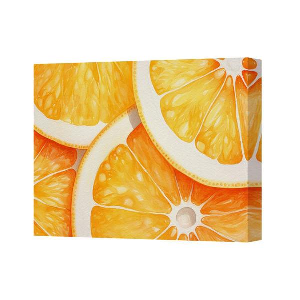 Benjamin Tate Design Vibrant Orange Slices Canvas Wall Art Print Ready To Hang
