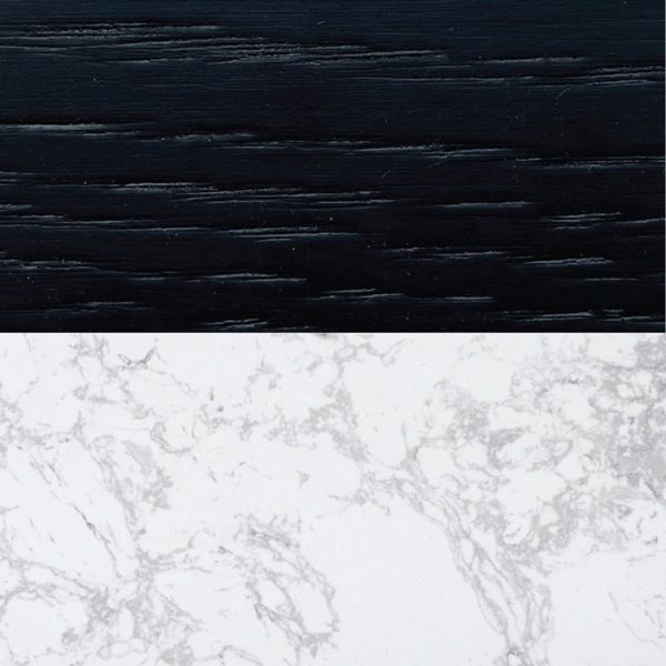 Basil Lamp Table - Black & White Marble