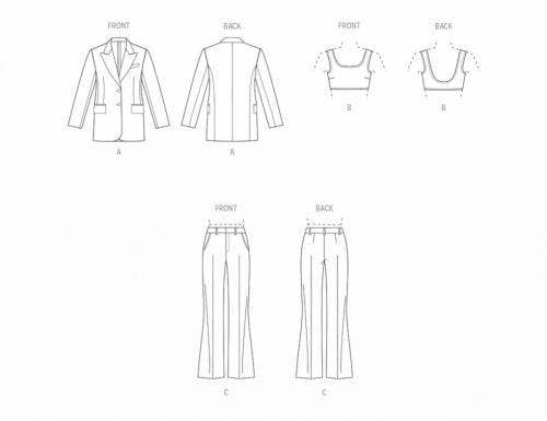Vogue Sewing Pattern 1960, Jackets, Tops, Trousers, Suits for Women, B5 (8-10-12-14-16) - Advanced