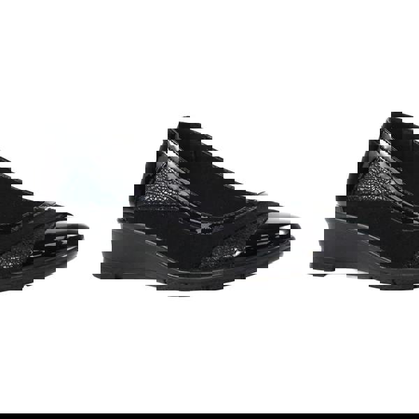 Lunar Womens/Ladies Faux Leather Wedge Shoes - Black - 