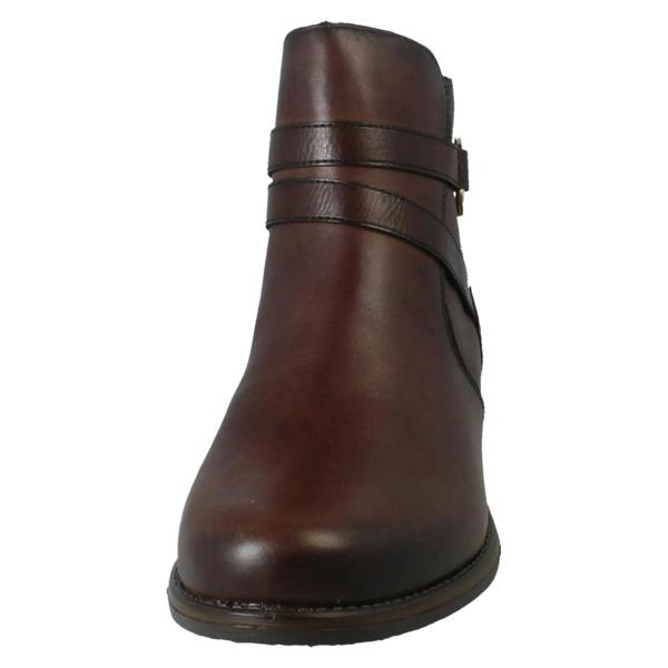 Remonte Ladies Remonte Fleece Lined Leather Strap Detailed Zip Up Ankle Boots D0F77