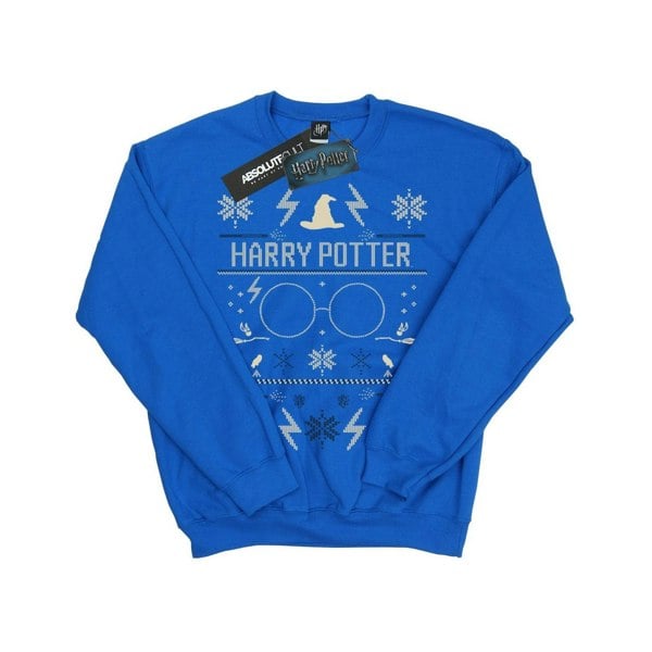 Harry Potter Girls Christmas Pattern Sweatshirt - Royal Blue