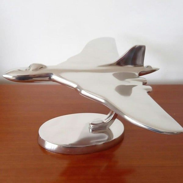 Inspirational Gifting RAF Vulcan Aeroplane Home Ornament Aluminium Plane Sculpture