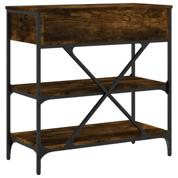 Berkfield Console Table Smoked Oak 75x34.5x75 cm Engineered Wood
