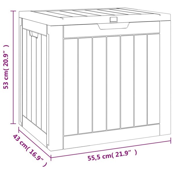 Berkfield Garden Storage Box Light Brown 55.5x43x53 cm Polypropylene