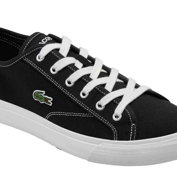 Lacoste Mens Backcourt Canvas Low Trainers - Black