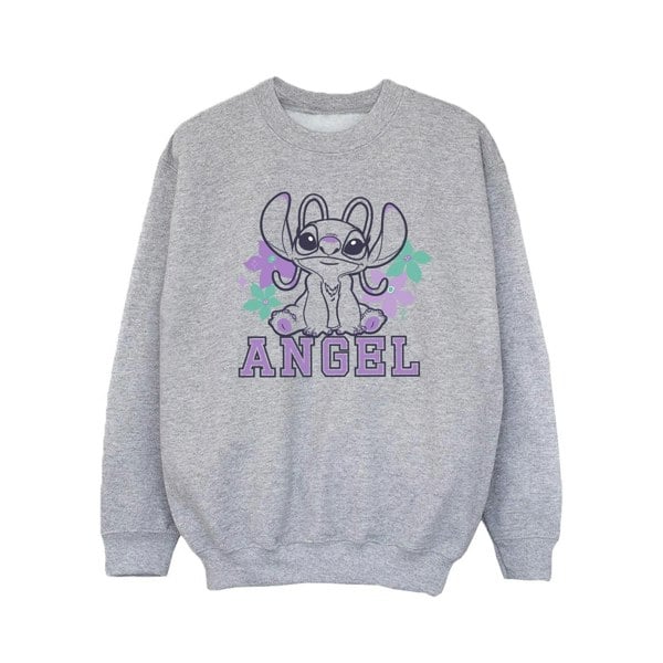 Disney Girls Lilo & Stitch Angel Sweatshirt - Sports Grey