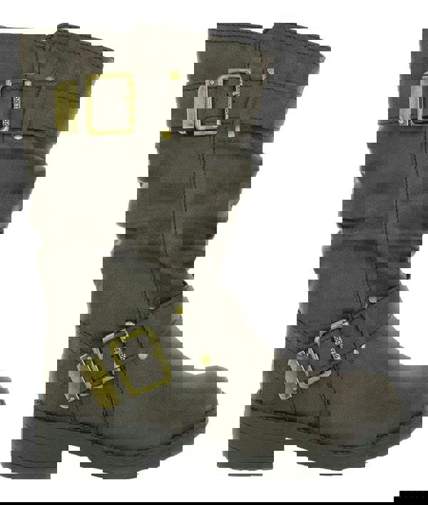 Rocket Dog Trumble Womens Zip Up Mid Calf Biker Buckle Boots