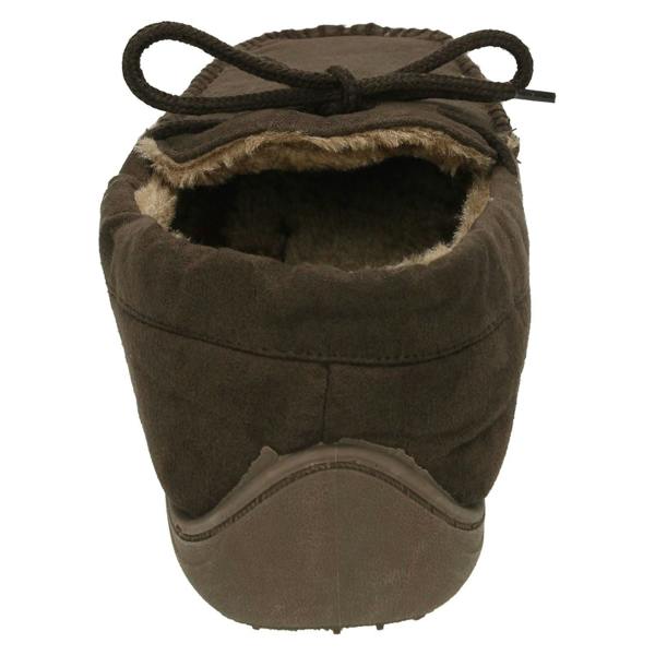 Spot On Mens Spot On Moccasin Faux Fur Lined Slippers