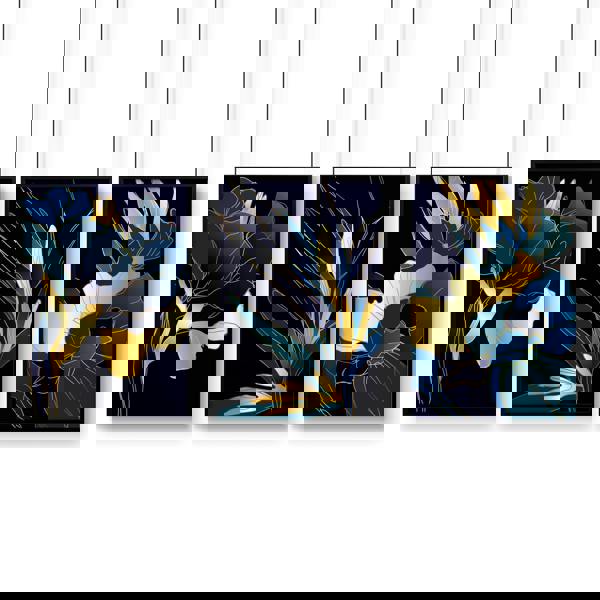 Living room artwork | set of 3 Teal wall art prints