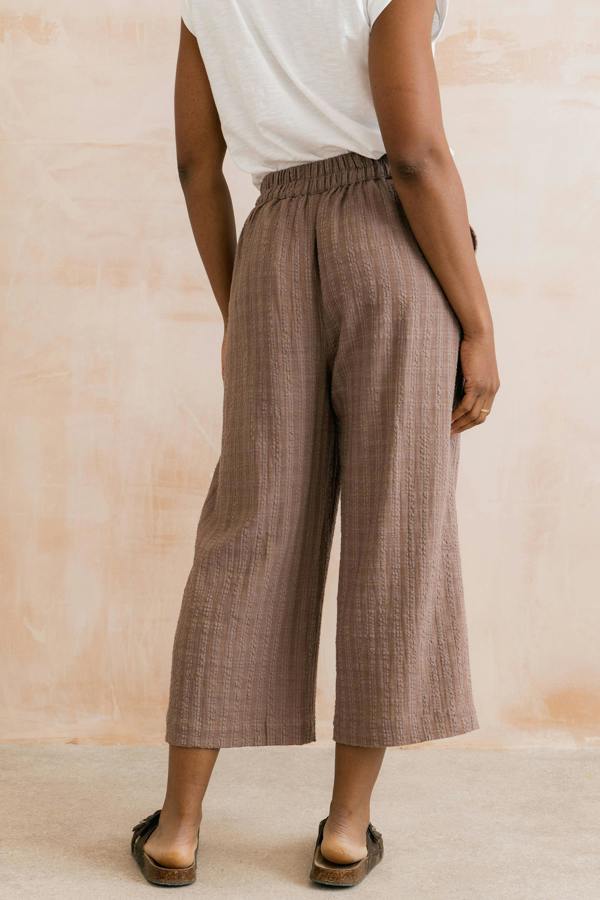 Lily & Me Drift Textured Seersucker Culottes Mocha