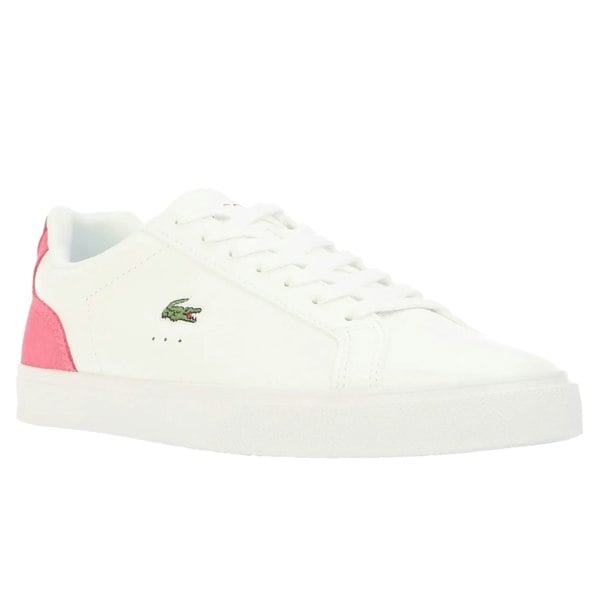 Lacoste Womens Lerond Pro Leather Trainers - White/Pink