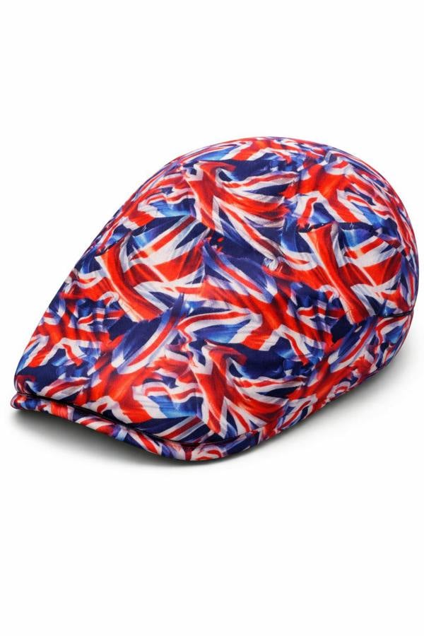 Union Jack Printed Flat Cap - Claudio Lugli Shirts