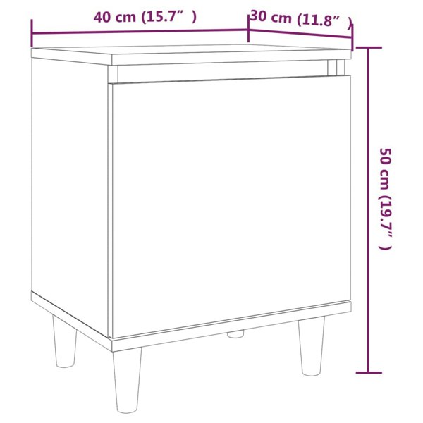 Berkfield Bed Cabinets with Solid Wood Legs 2 pcs Brown Oak 40x30x50 cm