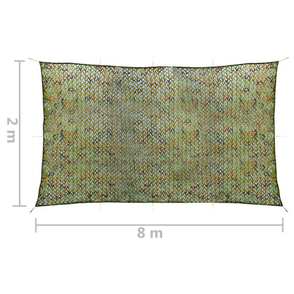 Berkfield Camouflage Net with Storage Bag 2x8 m Green