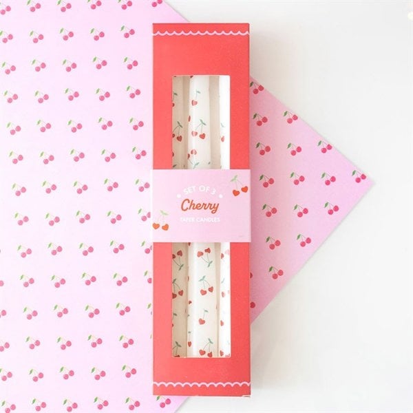 Serano Set of 3 Heart Cherry Taper Candles