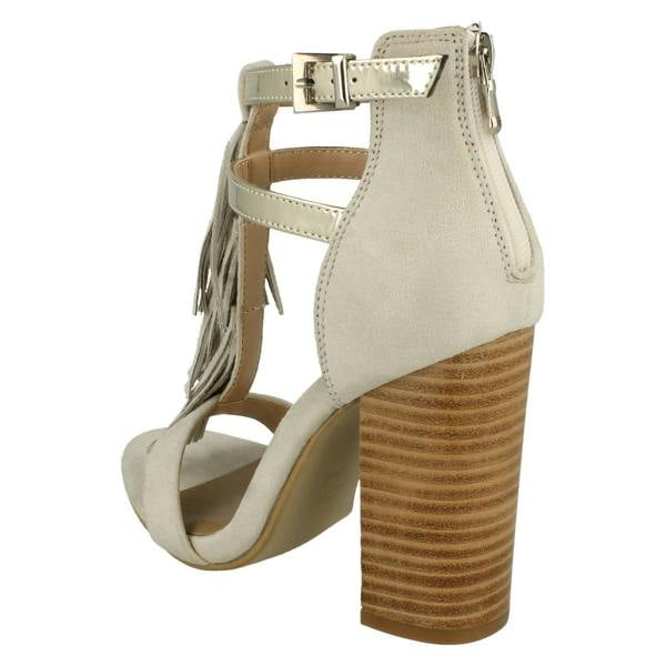 Spot On Ladies Spot On Heeled Tassel Sandal