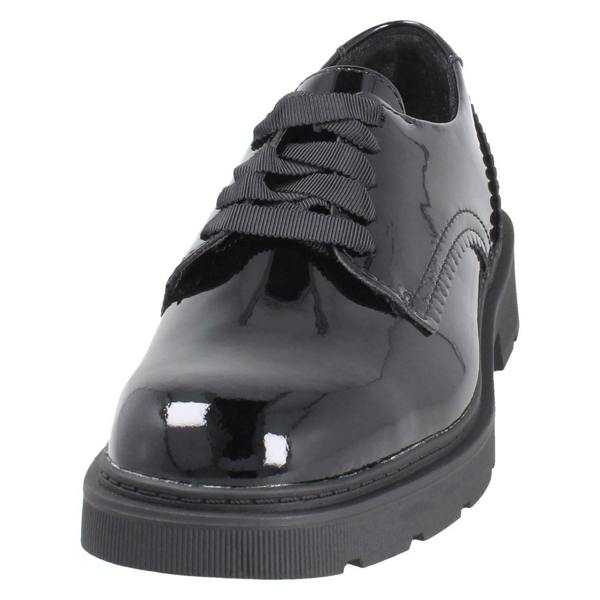 Clarks Girls Clarks Scalloped Edge Chunky Sole School Shoes Eris Pure