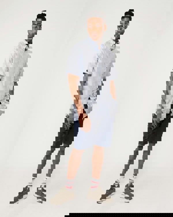 GANT Mens Regular Fit Short Sleeve Poplin Shirt - 455 Light Blue